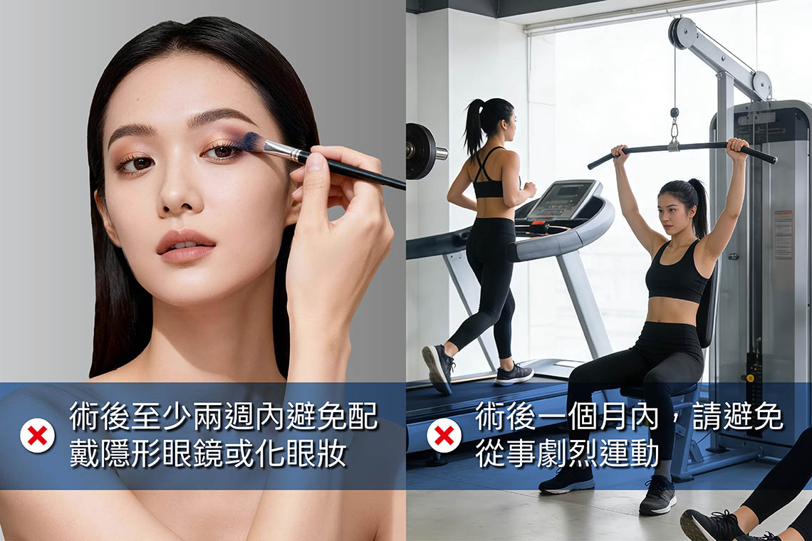 眼袋手術後關於化妝、隱形眼鏡與運動的考量