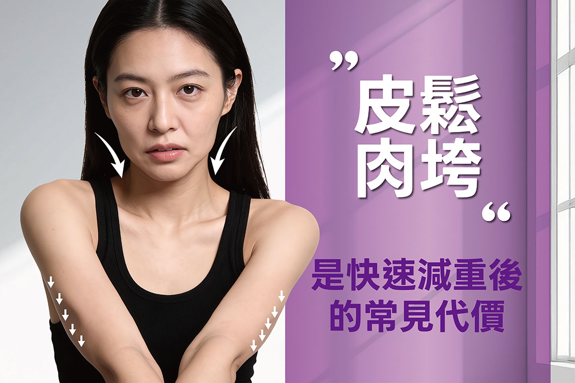 使用猛健樂快速減重下的隱憂：為什麼脂肪沒了，皮膚卻垂了？許多人在短時間內大量減脂後，發現臉部或身形線條變得鬆垂、乾扁，甚至顯老。