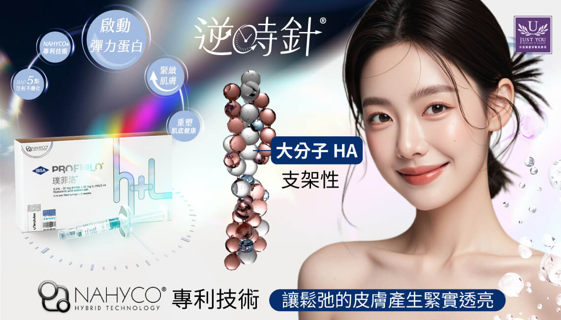 逆時針之所以稱為液態電波，是因為它獨家的 NAHYCO&reg; 混合大分子玻尿酸具有極強的支架特性，結合膠原蛋白與彈力蛋白的全面新生，能讓鬆弛的皮膚自體啟動膠原建立。