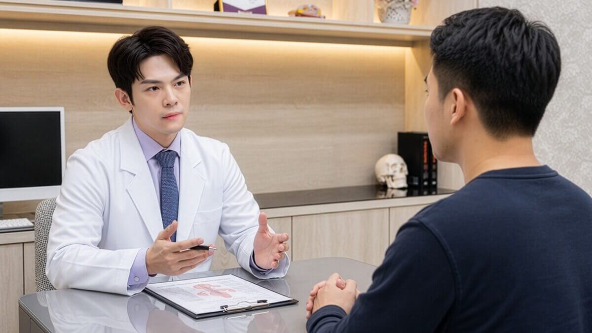 林琪鈞醫師強調,男性健康管理的第一步不是急著補,而是先知道問題從哪裡來。醫師評估時通常會從多方面向綜合判斷;必要時也會進一步了解血管功能與荷爾蒙狀況,透過完整評估,才能判斷應先改善生活習慣,或是搭配合適的醫療處置,而不是只追求短時間的表現變化